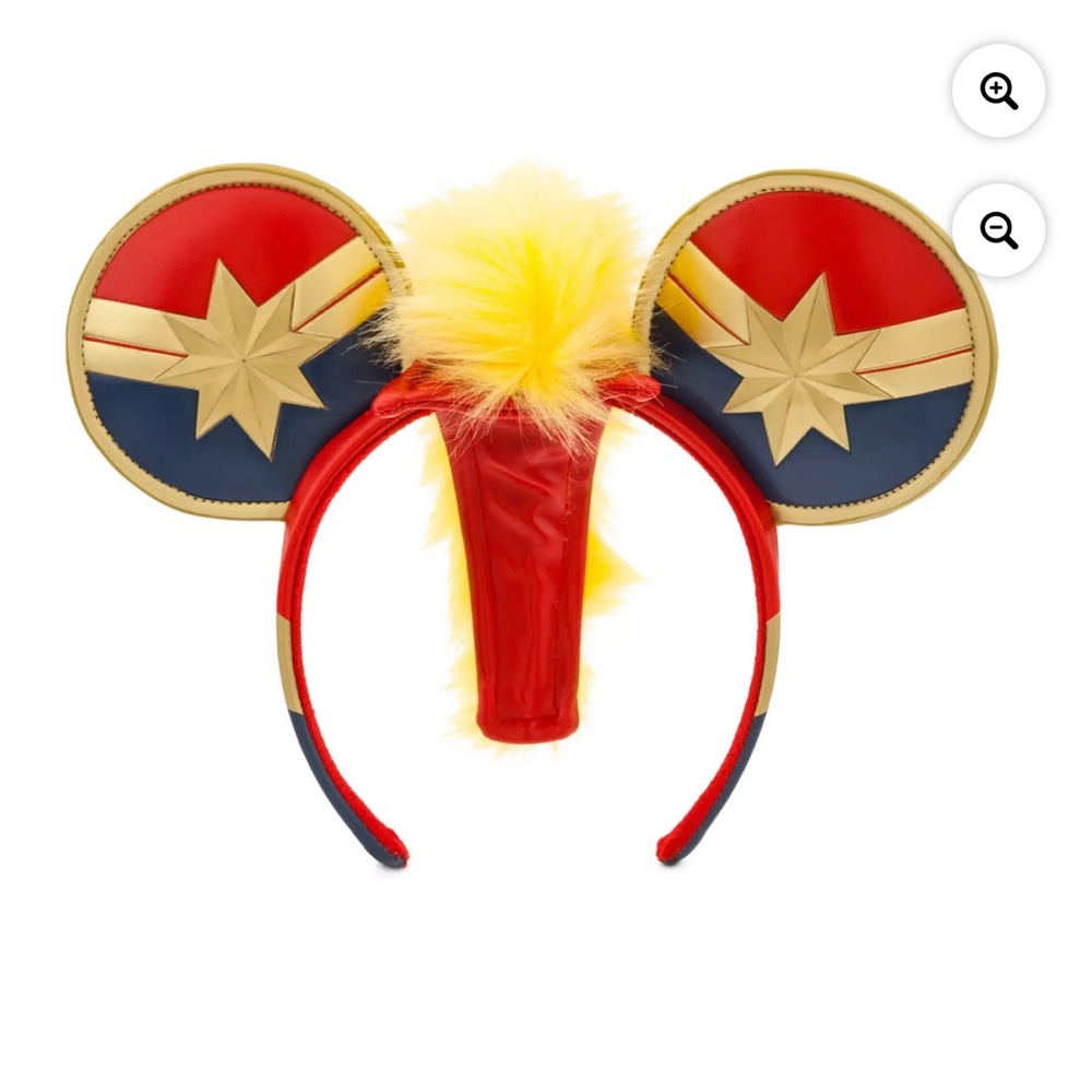 Marvel Disney Cartain Marvel Mickey Minnie Ears headband with blond hair mohawk